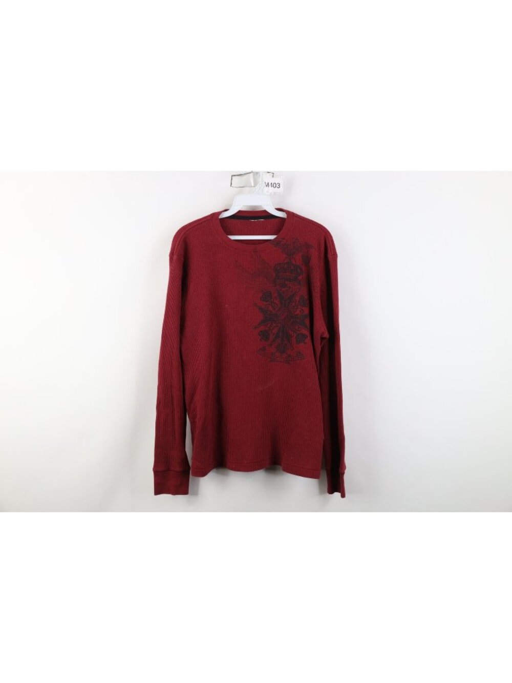 Vtg 90s Y2k Mens Medium Iron Cross Crown Ufc Mma Fighting Thermal Knit T-Shirt